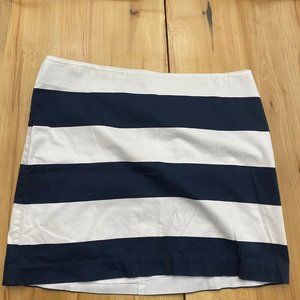 Vineyrad Vines Mini Skirt Zipped White & Navy Stripped Lined chic Size 14